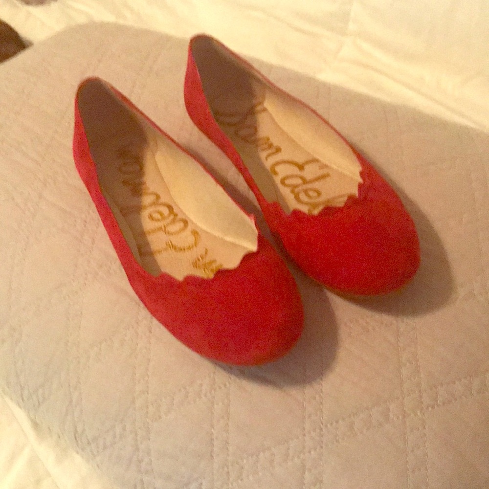 Sam Edelman red suede shoes